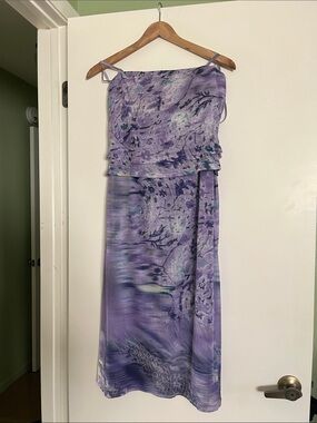 Anne Klein 2pc skirt outfit Women's Lavender watercolor print